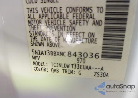 2021 Nissan Rogue Sv Intelligent Awd из США, поврежденный, VIN 5N1AT3BBXMC843036